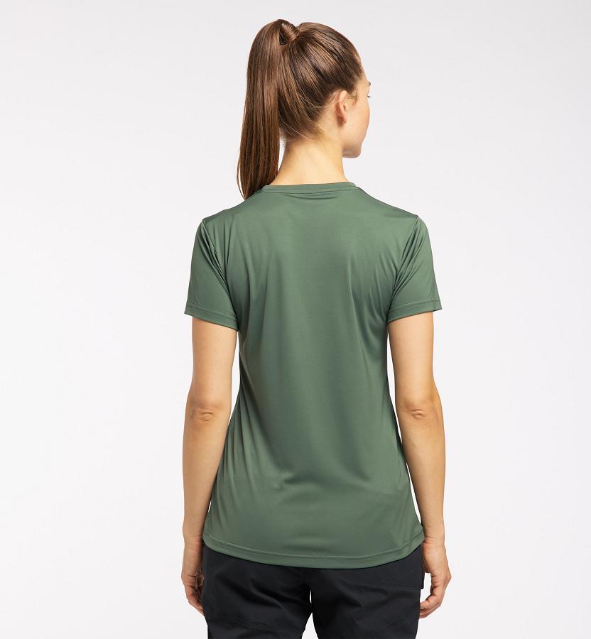 Haglöfs Womens Glee T-Shirt Dark Green New Zealand 47385UGLO